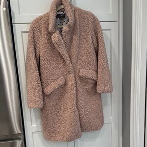 Cozy Blush Pink Long Teddy Jacket